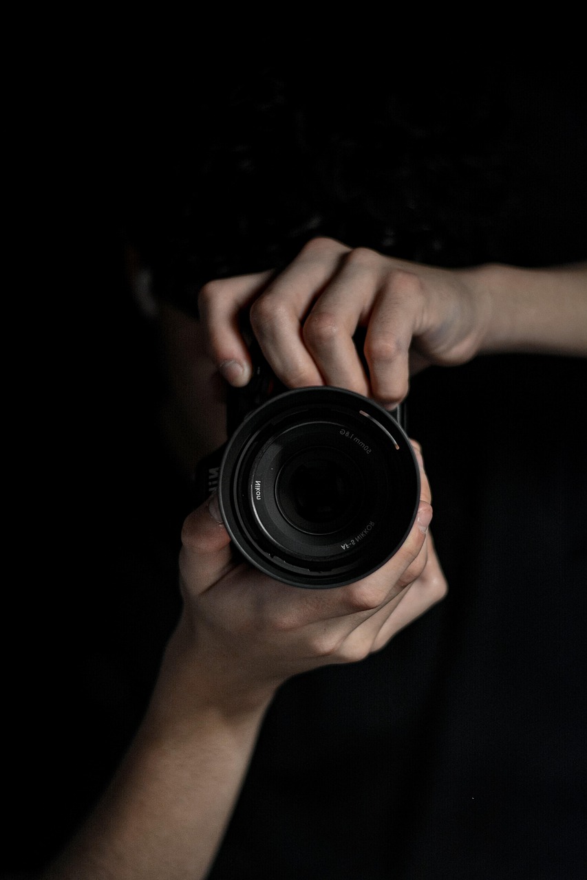 Camera operator working in low light